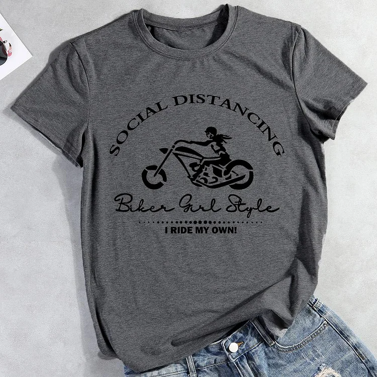 PSL Social distancing I ride my own Hiking Tees -012177