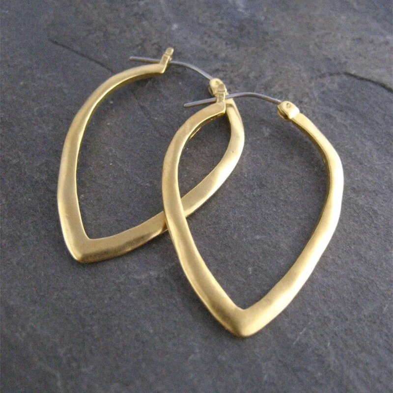 Fashion Simple Metal V-Hoop Hook Drop Earrings for Women