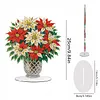 Poinsettia Diamond Dot Painting Ornament DIY Double Sided Acrylic Stand