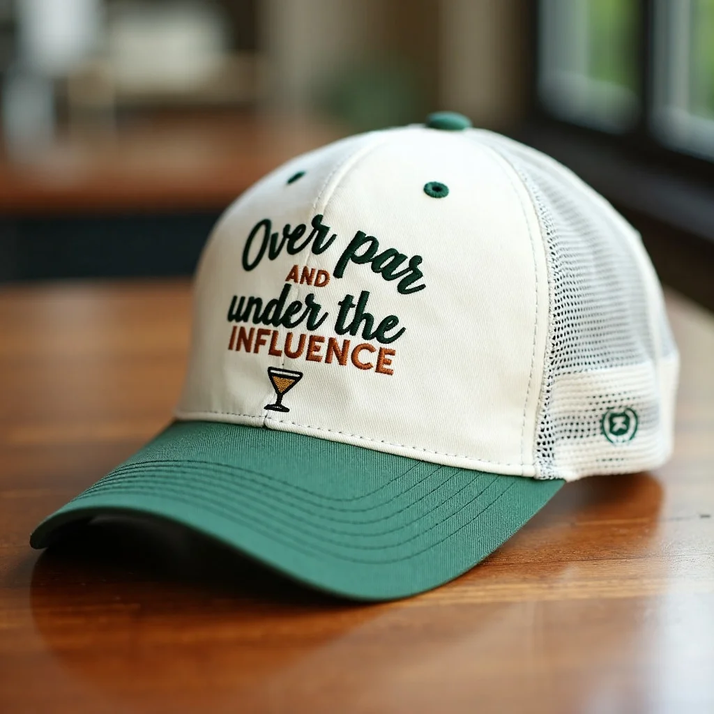 Funny Golf Trucker Hat – Over Par and Under the Influence