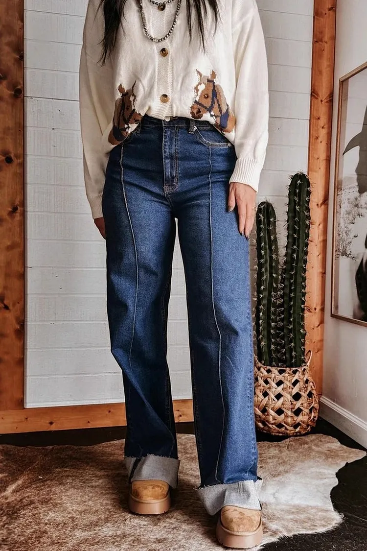 Vintage High Rise Wide Leg Jeans for Women