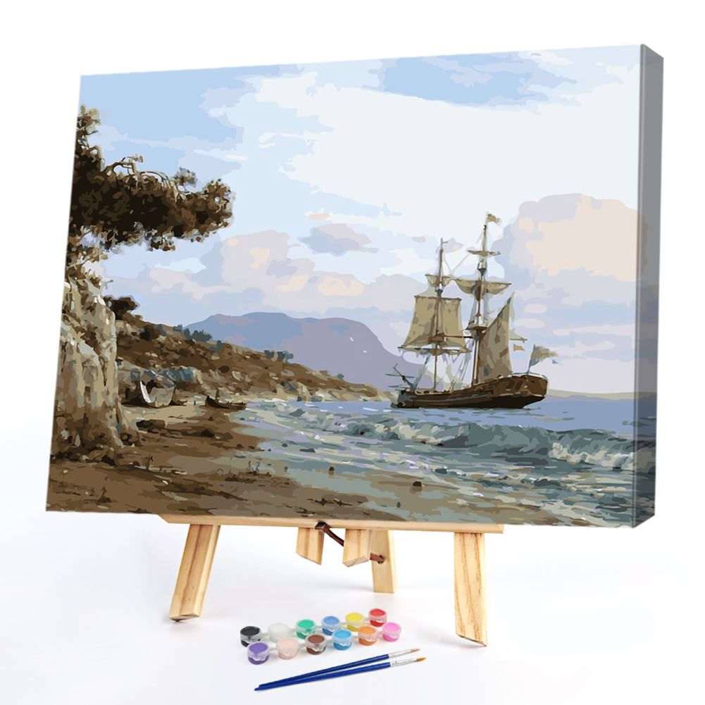 

40x50cm - Paint By Numbers Sea Ship, 501 Original