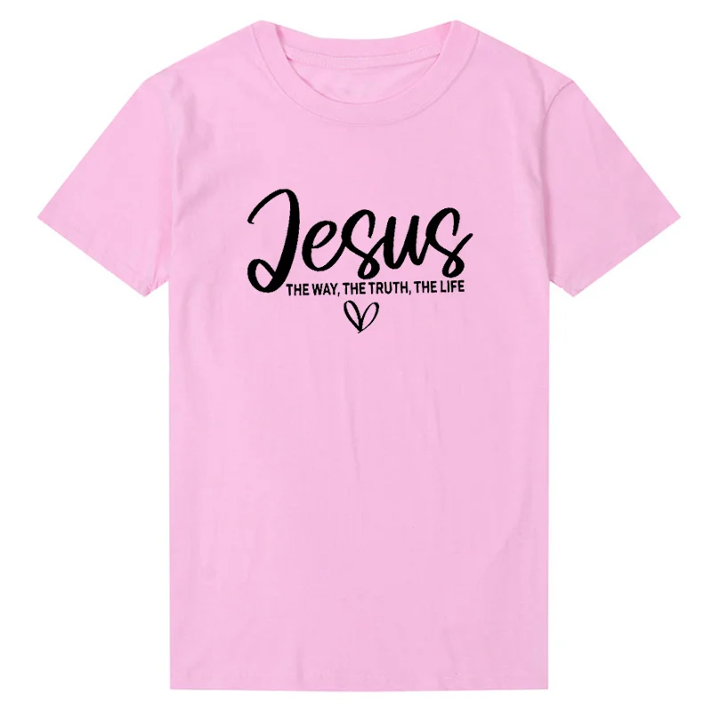 Jesus The Way The Truth The Life Religious T Shirts Women Cotton Motivational Clothes Easter Tshirts Bible Verse Dropshipping