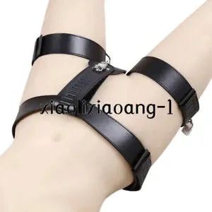 pornhint Pornhint Female Faux Leather Lockable Chastity Device Belt Underpants Thigh Cuffs Briefs