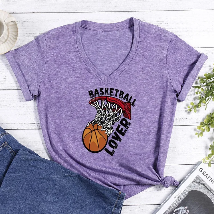 Basketball lover, fun sports Active V-neck T Shirt-Annaletters