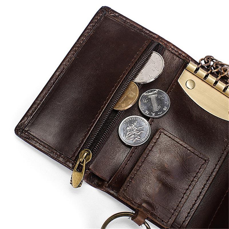 Small Casual Leather Key Case Change Purse