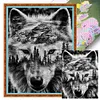 Wolf Forest Silhouette-11CT Stamped Cross Stitch 50*65cm (Big Size)