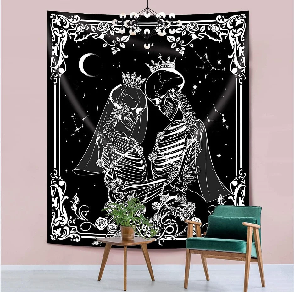 White Black Sun and Moon Tapestry Wall Hanging Witchcraft Psychedelic Tapestries Boho Hippie Wall Rugs Dorm Decor Beach Blanket