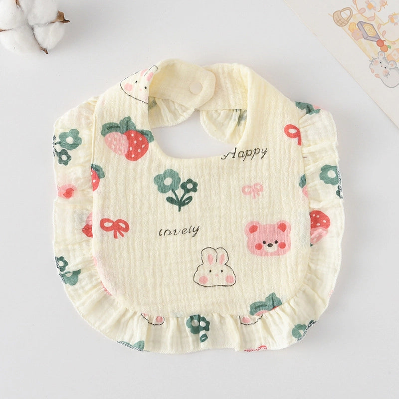 Cute Pastoral Letter Rainbow Fruit Cotton Burp Cloths Baby Accessories