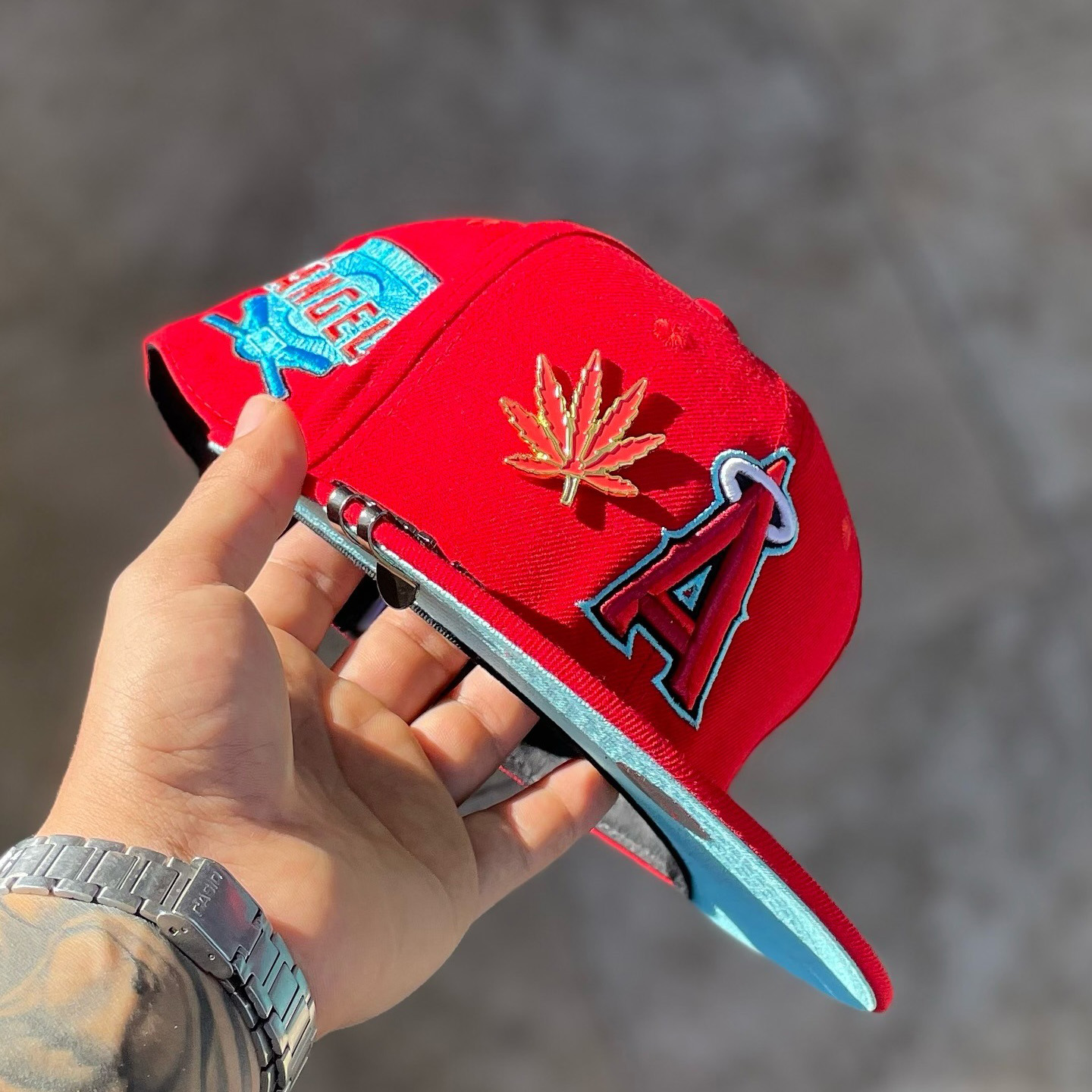 NEW ERA  LOS ANGELES ANGELS RED EMBROIDERED CASUAL BASEBALL CAP
