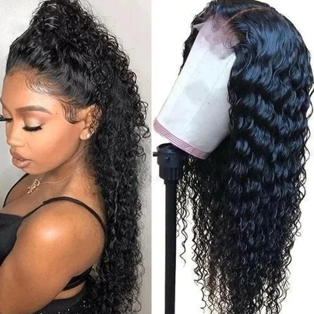 100% Human Hair HD Front Lace Wig Curly Hair