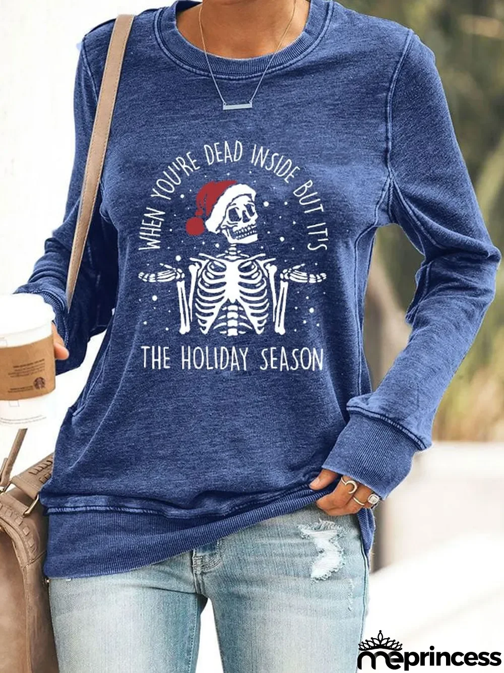 Women's When You're Dead Inside But It's The Holiday Season Print Sweatshirt