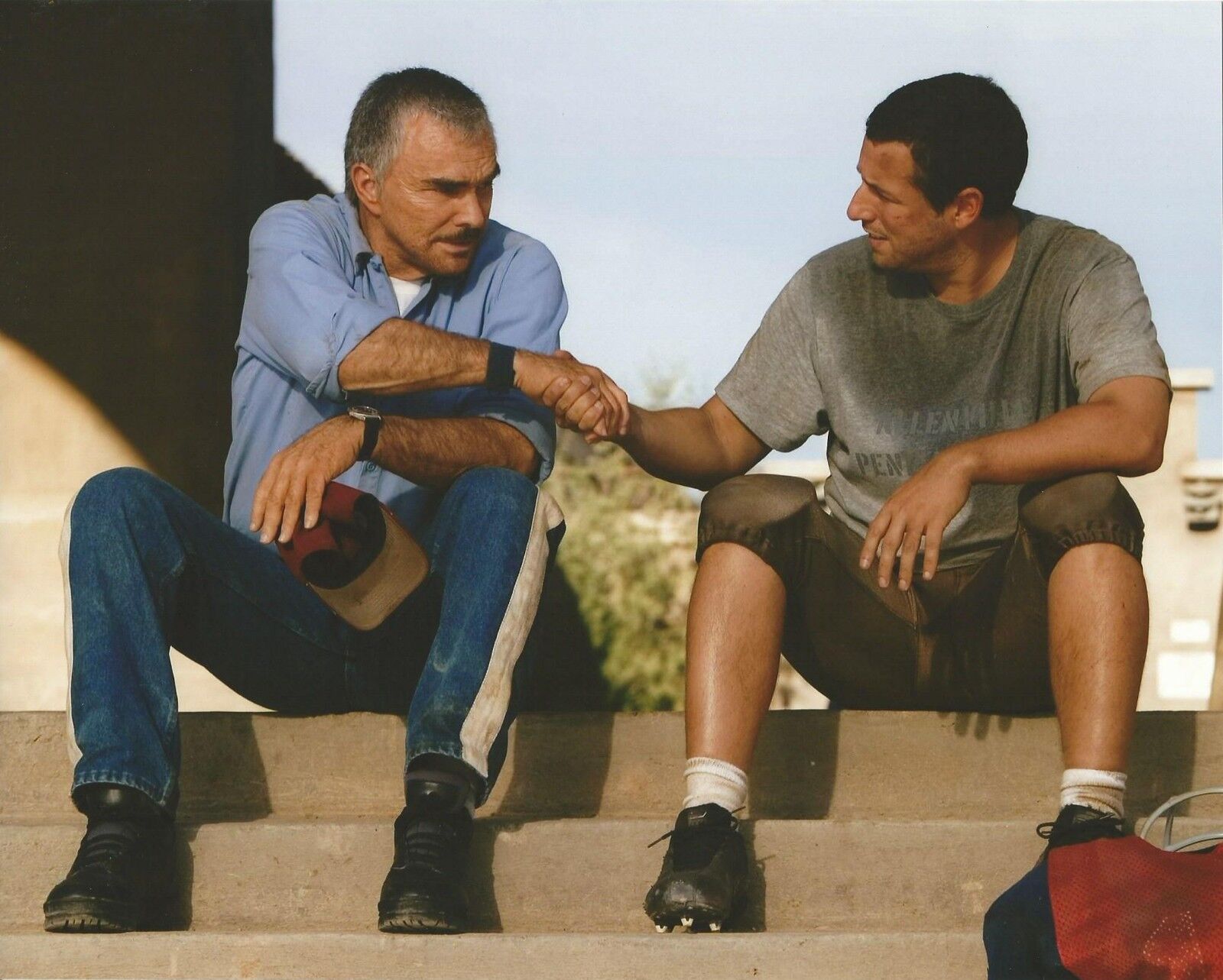 Burt Reynolds & Adam Sandler The Longest Yard 8x10 Photo Poster painting Picture Paul Crewe 2005