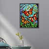 Peinture Sur Verre Papillon Compl&egrave;te Rond Diamant Peinture 30X40CM