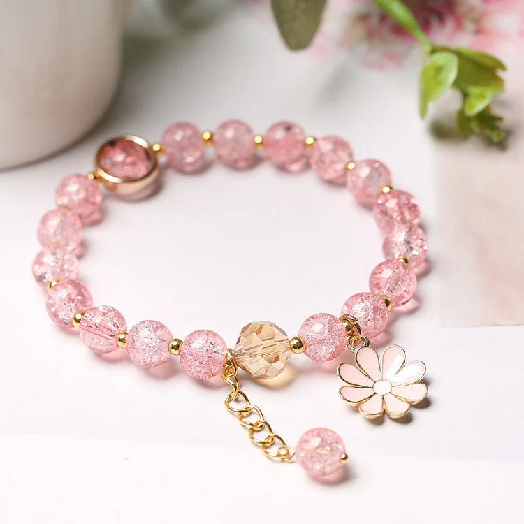 S925 I Think About You Every Daisy Beads Bracelet