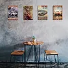 4PCS voiture - Ensemble de panneaux en m&eacute;tal(20*30cm/30*40cm) - Garage