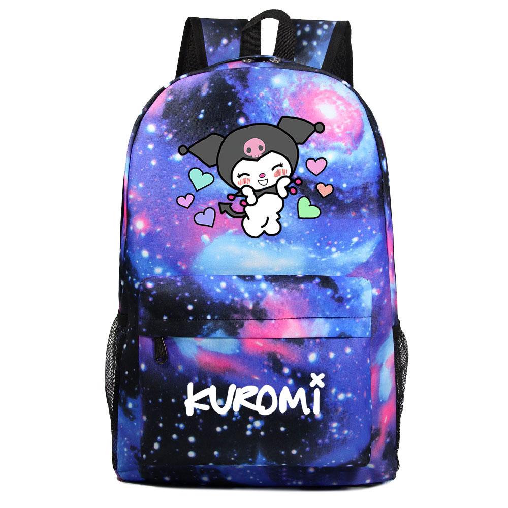 Mayoulove Kuromi Backpack Cute Design Lightweight for School and Outdoor Activities-Mayoulove