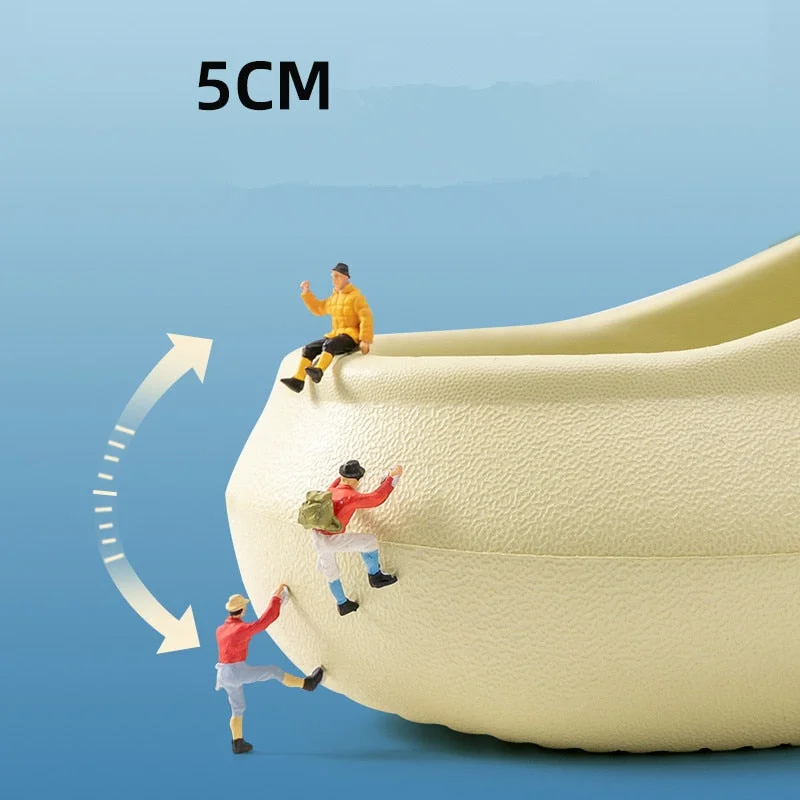 Couples Flip Flops For Women  2022 Summer Women Slippers Outdoor Solid Black Anti-Skid Beach 5Cm Thick Sole Platform Slipper