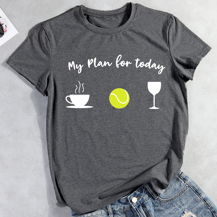 My Plan for Today Tennis Coffee T-Shirt Tee-Annaletters