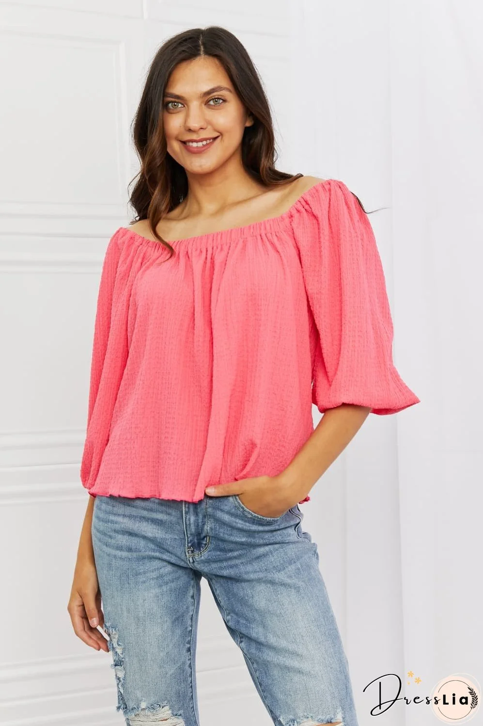 Culture Code Made For Me Full Size Puff Sleeve Top