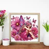 Rosa Schmetterling Mädchen - speziell geformtes Diamond Painting - 30*30cm