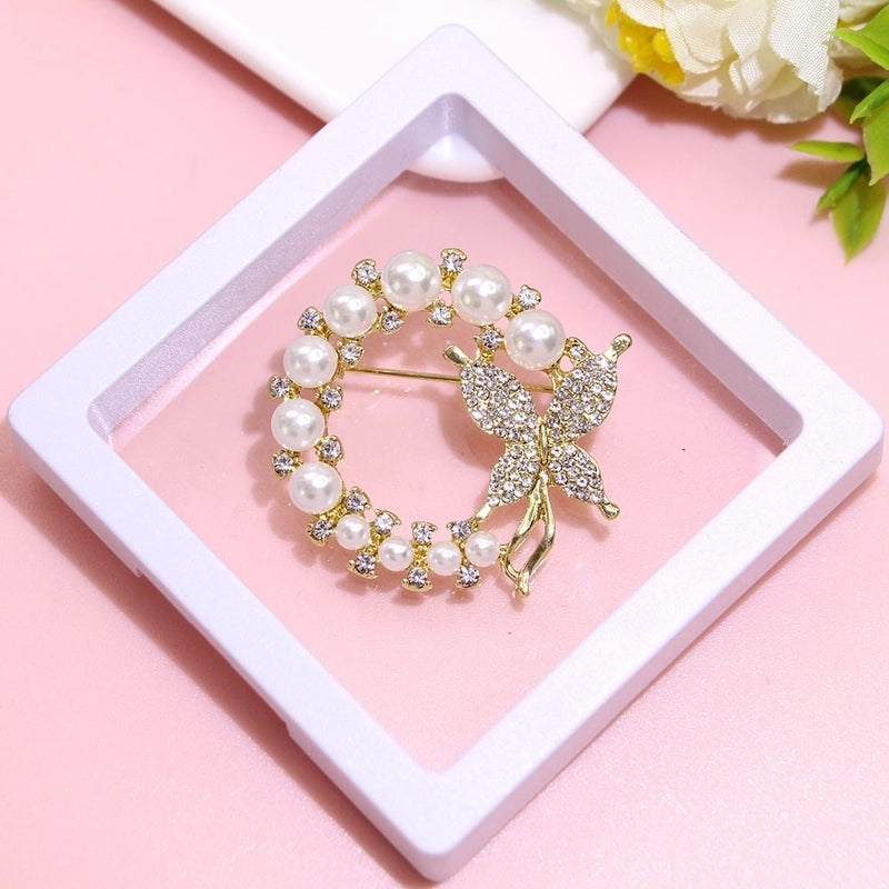 Basic Modern Style Classic Style Pin Animal Flower Alloy Plating Inlay Artificial Pearls Rhinestones Women’s Brooches