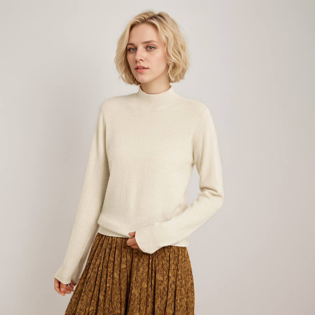 Basic Cashmere Sweater Bottoming Shirt REAL SILK LIFE