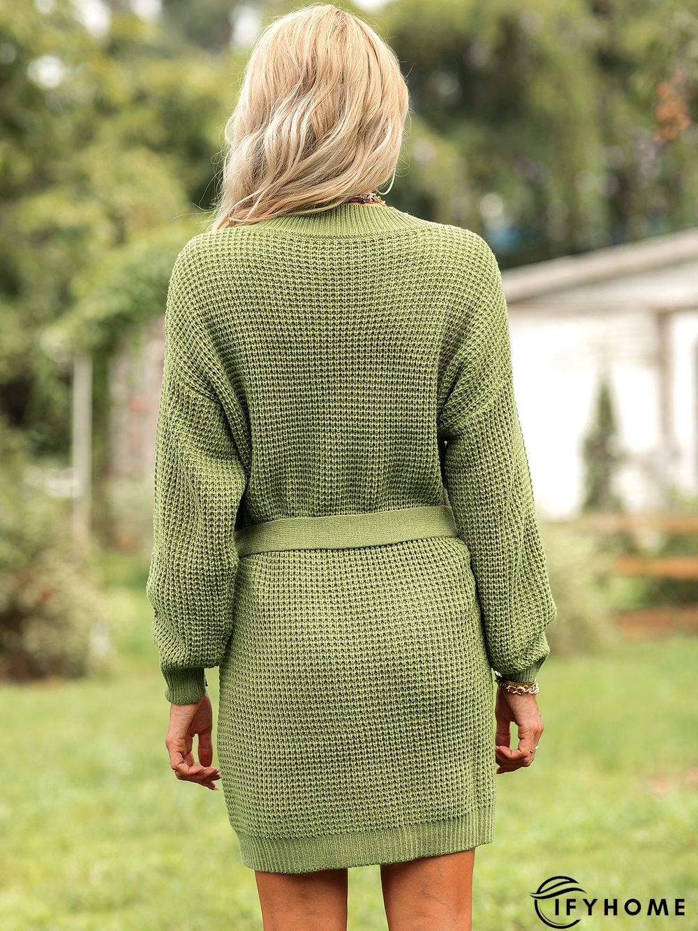 Crew Neck Vintage Sweater Dress | IFYHOME