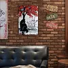 Black Cat Uunder Tree - Vintage Metal Signs - 20*30cm