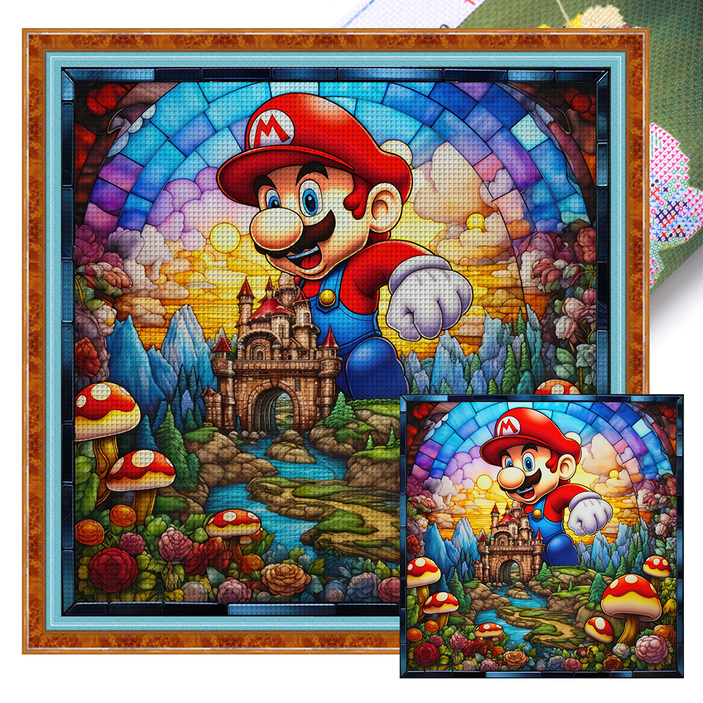 Mario Full 11CT Pre-stamped Canvas(50*50cm) Cross Stitch