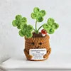 (Finished Product)Crochet Flower Potted Doll with Positive Card Desktop Ornaments, Potted Plants, Bouquets Gift Home Decor