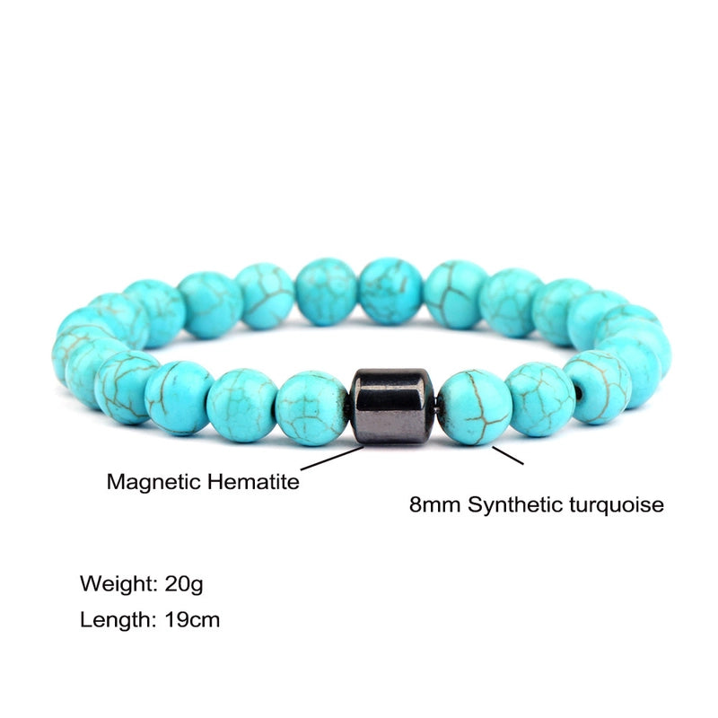 Natural Stone Beaded Bracelet Europe And America Hot Selling Men’s Volcanic Stone Magnetic Black Gallstone Beaded Bracelet