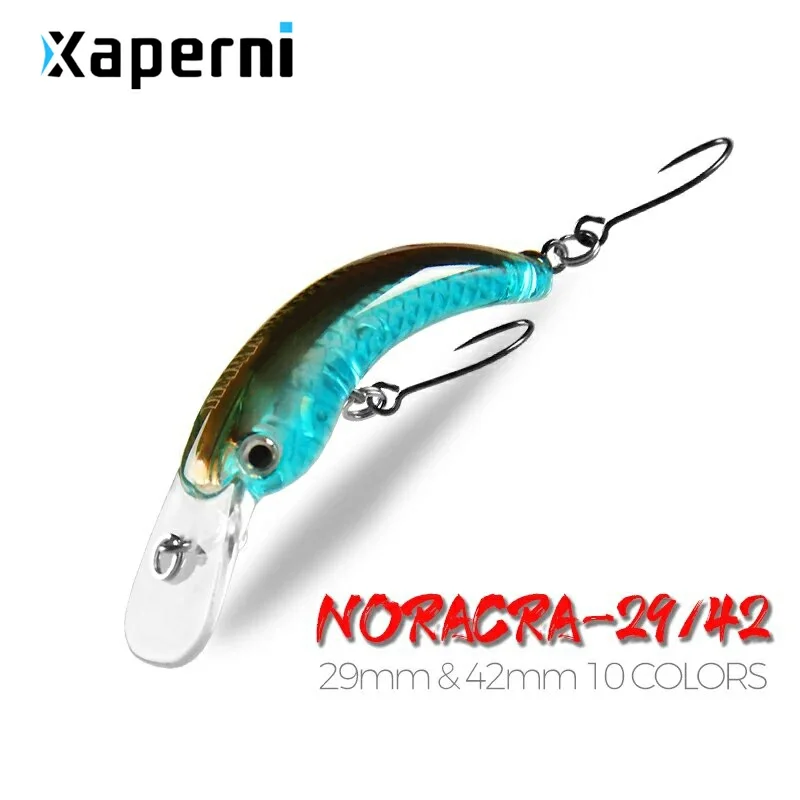 Xaperni 29mm 42mm  Fishing Lure Trout Mini Crankbait Wobbler Fishing Tackle Freshwater Minnow Crank Artificial Hard Bait