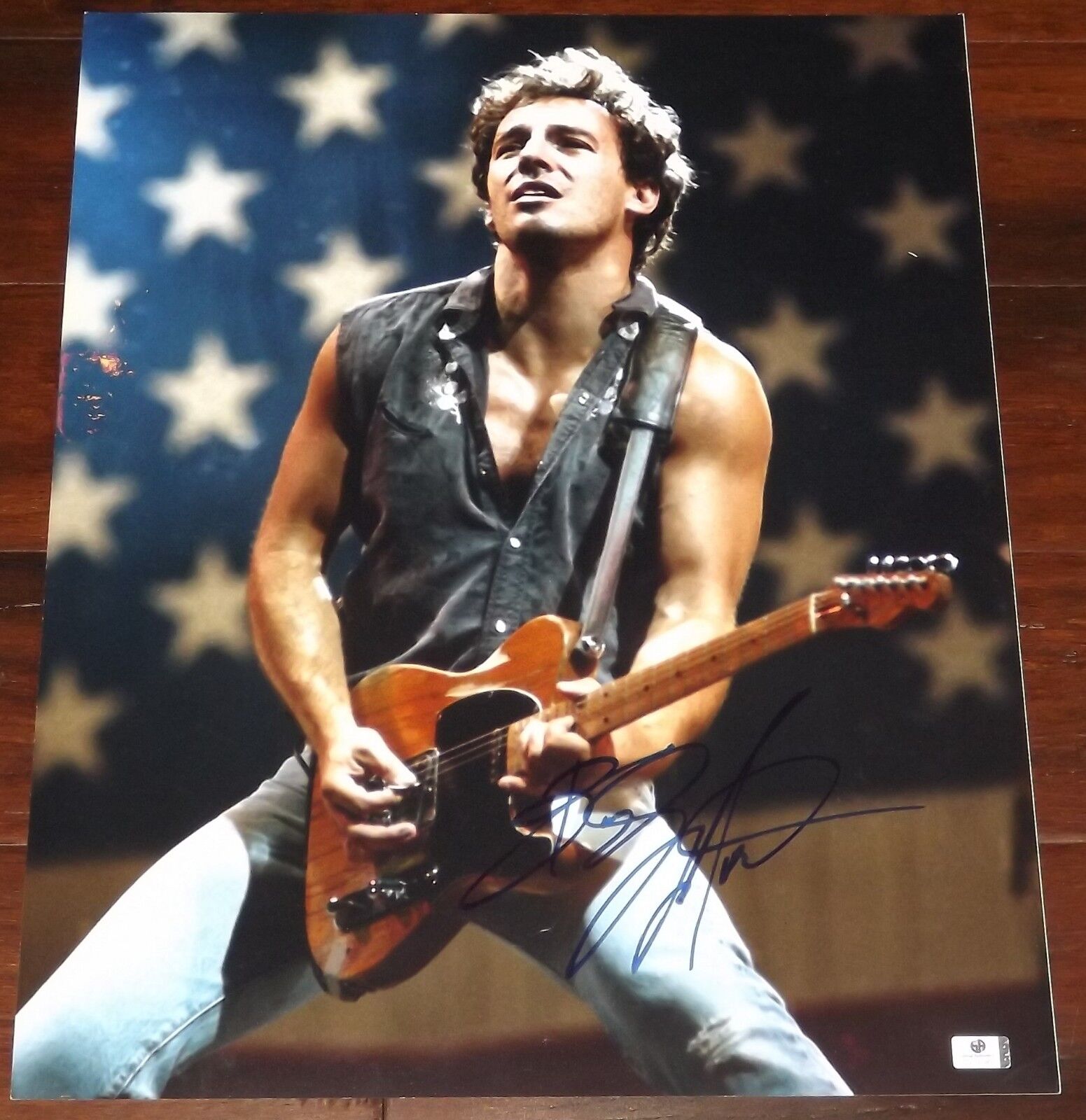 READ! DAMAGED Bruce Springsteen Signed Autographed 16x20 Photo Poster painting GA GV GAI COA!