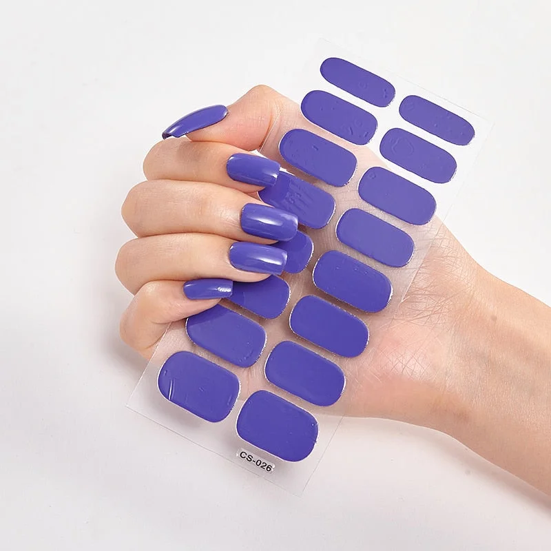 Manicure Decoracion Self Adhesive Foil Nail Art Stickers 2020 Fashion Nail Polish Pure Solid Color Nail Decoration Women Salon