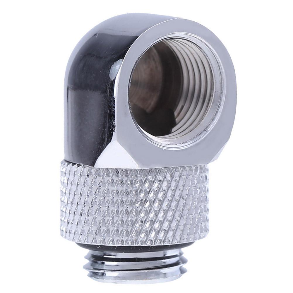 

G1/4 Inner Outer Dual Thread 90 Degree Rotary Water Tube Connector Adapter, White, 501 Original
