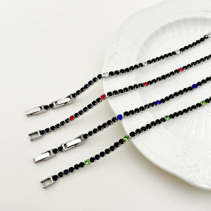 Casual Minimalist Square 304 Stainless Steel Inlay Zircon Women’s Bracelets