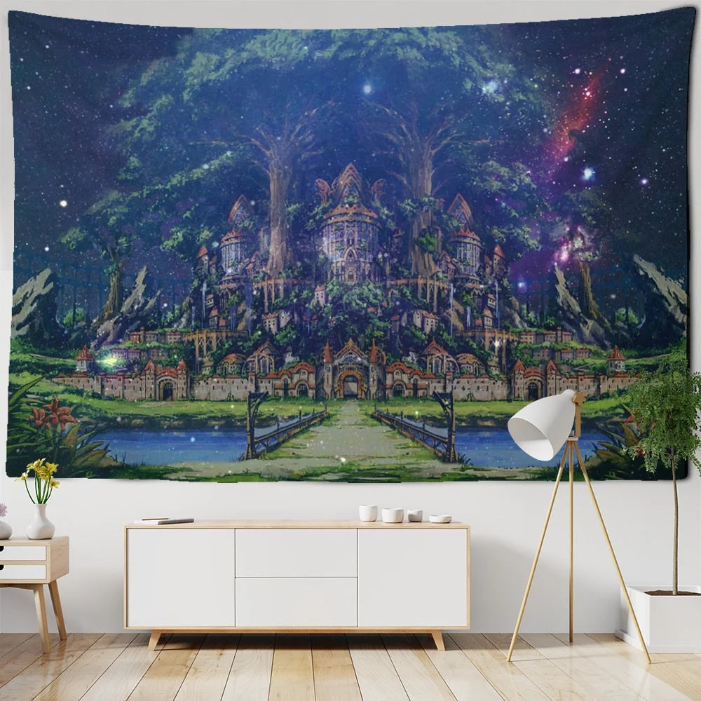 World Tree Tapestry 9 Sizes Wall Hanging Psychedelic Decorative Wall Carpet Bed Sheet Bohemian Hippie Home Decor Couch Throw