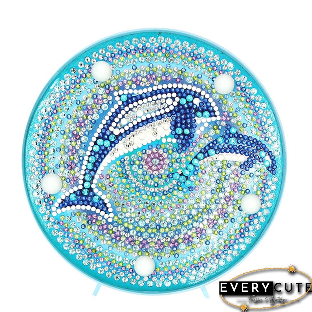 Multi-styles Christmas Halloween Mandala Animal DIY LED Full Drill Special Shaped Diamond Painting Modeling Lamp Table Decor Gift