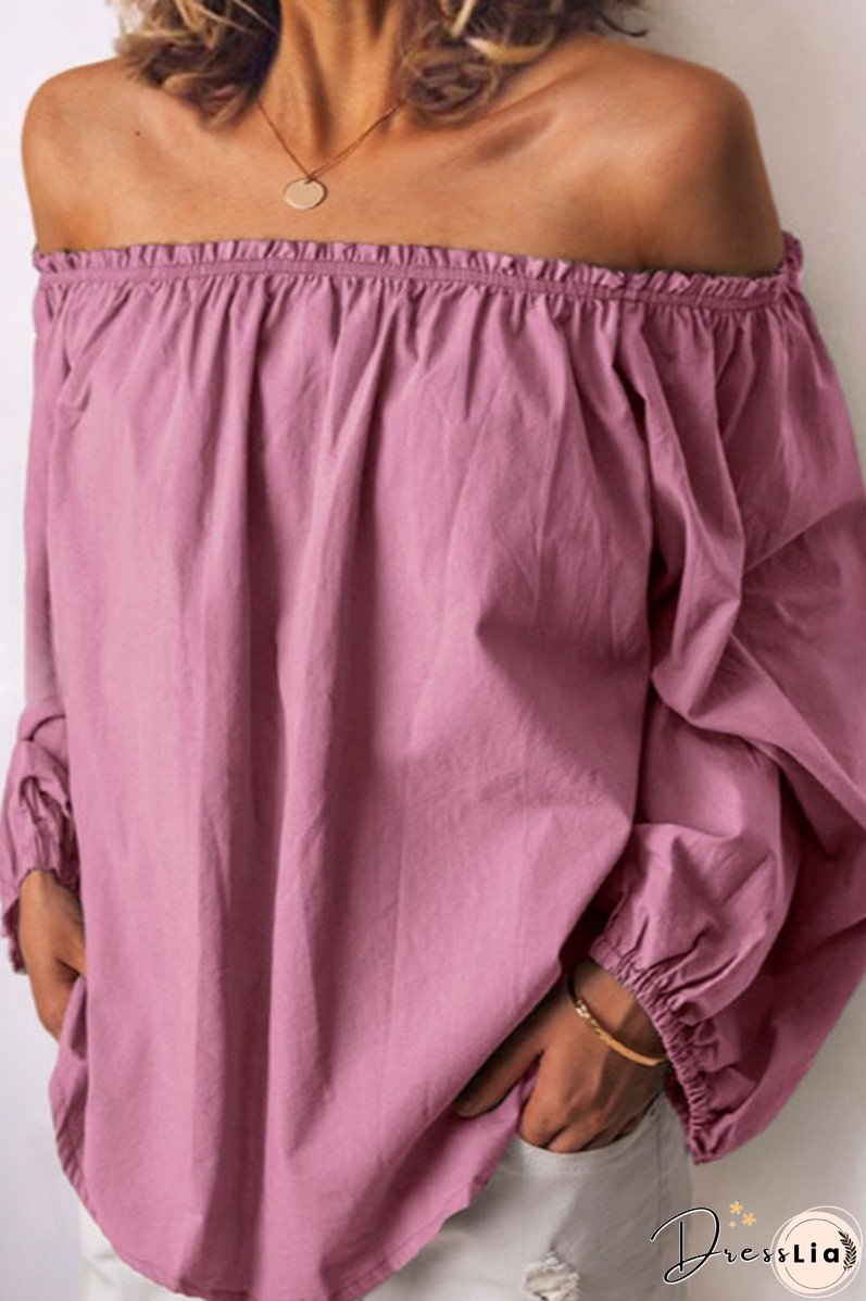 Fashion Casual Solid Patchwork Off the Shoulder Tops