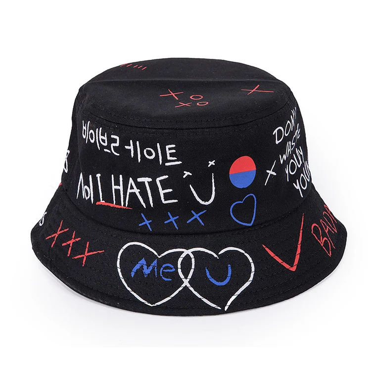 Hip Hop Graffiti Outdoor Packable Summer Bucket Hats at Hiphopee