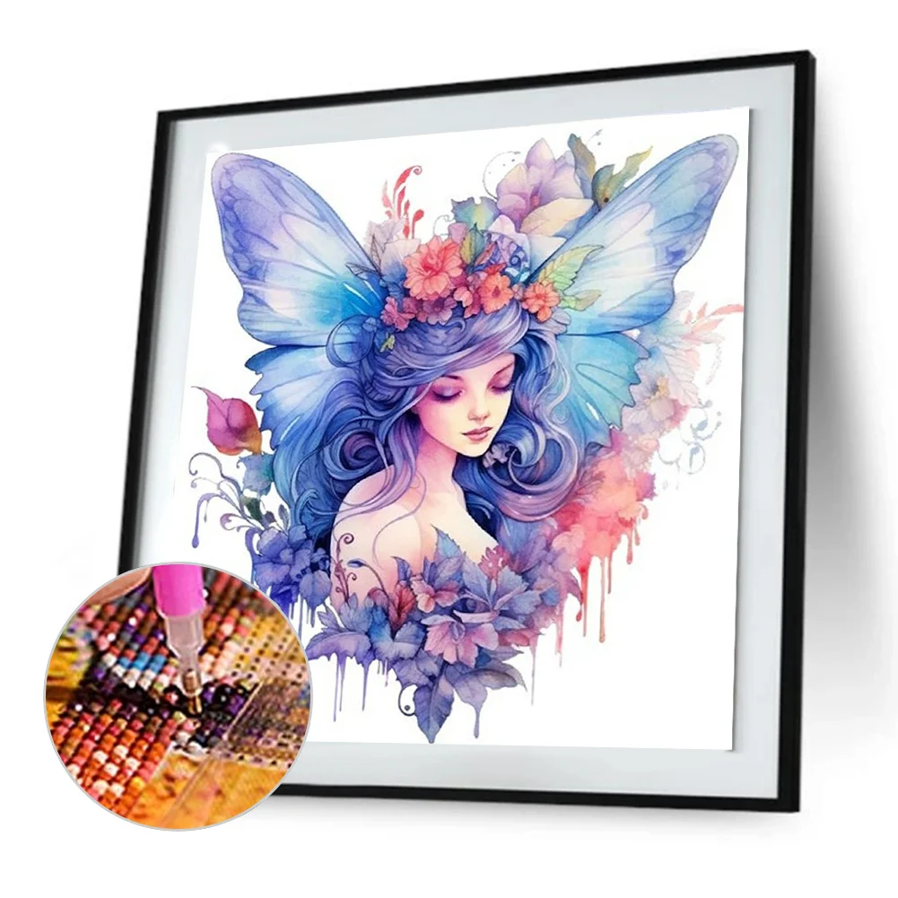 Diamond Painting - Full Round Drill - Butterfly Fairy(Canvas|30*30cm)