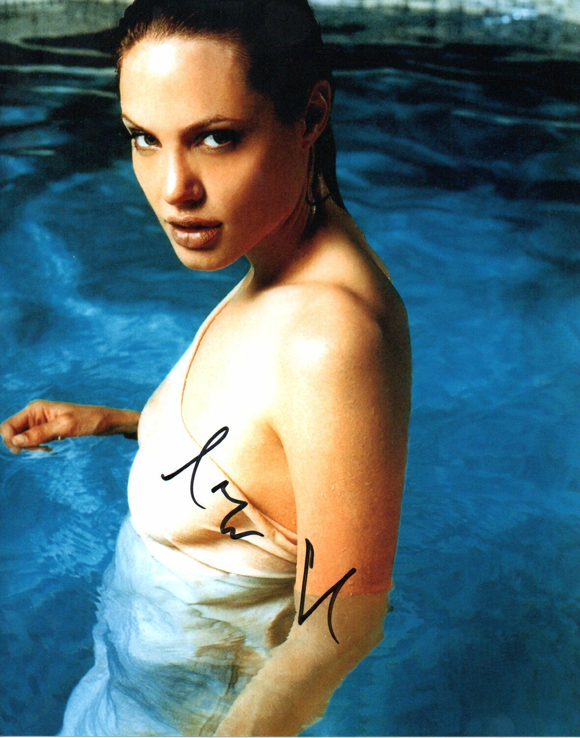 ANGELINA JOLIE SIGNED Photo Poster painting 10 X 8 AUTOGRAPH