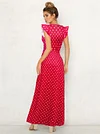 High Waist Polka Dot Maxi Dress