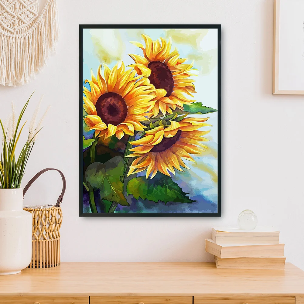11CT Stamped Cross Stitch - Sunflowers(Canvas|36*46CM)