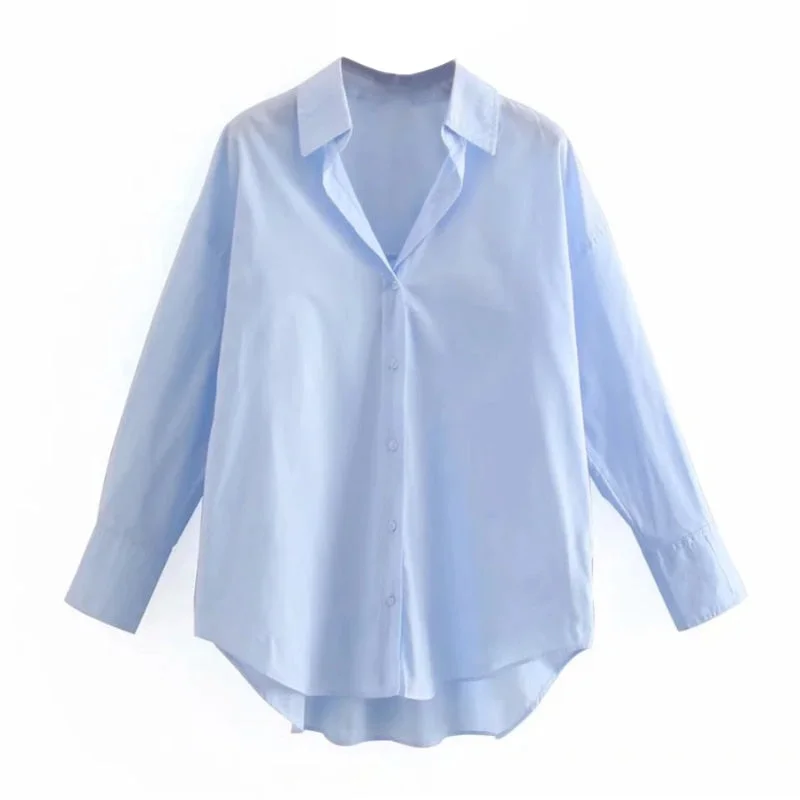 Aachoae Women Solid Office Lady Shirts Batwing Long Sleeve Turn Down Collar Blouses Candy Color Casual Loose Tops Chemise Blusas