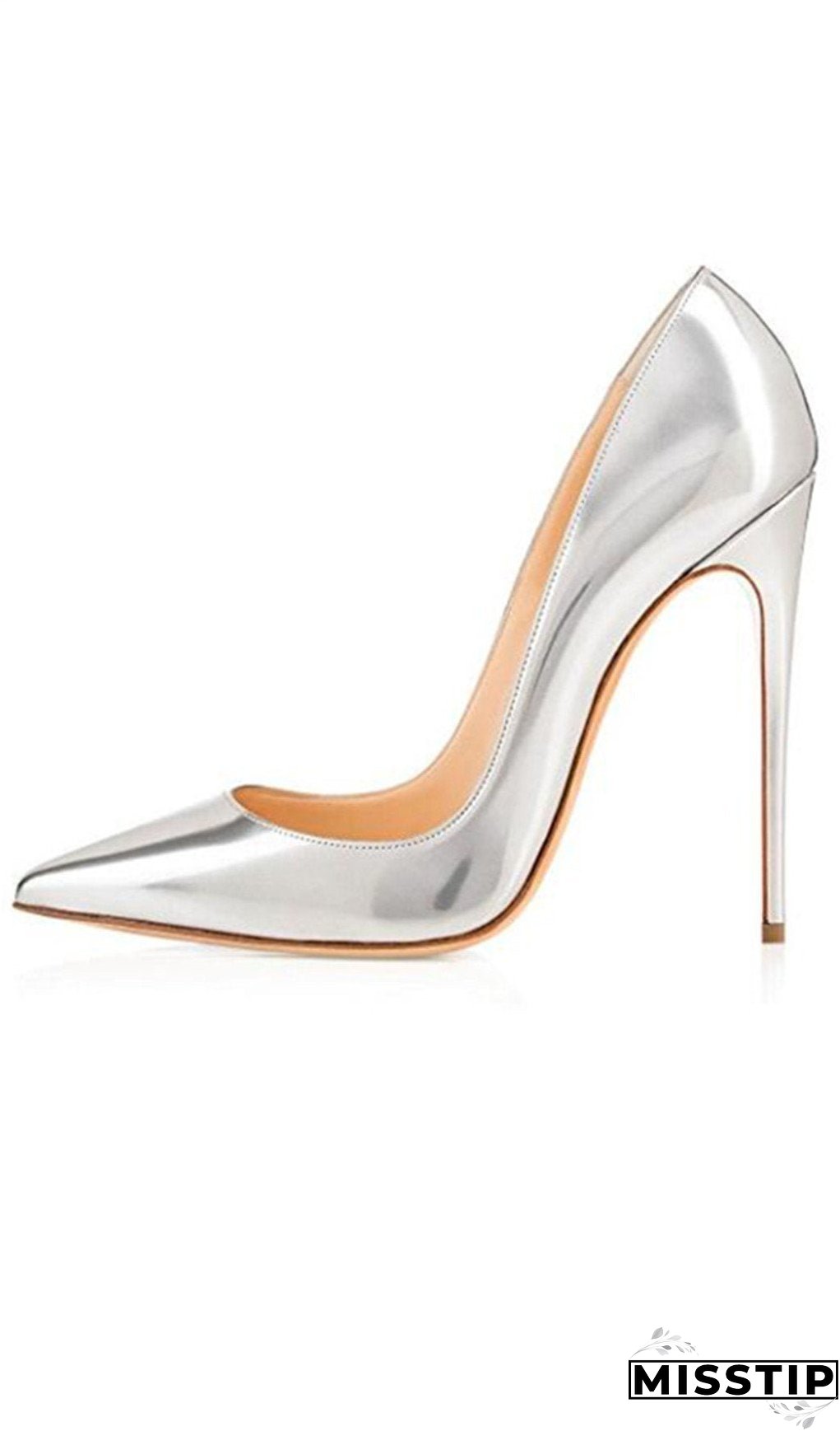 Silver Stiletto High Heel Shoes