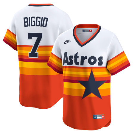 Youth Houston Astros #7 Craig Biggio Nike White Throwback Cooperstown Collection Limited Player Jersey