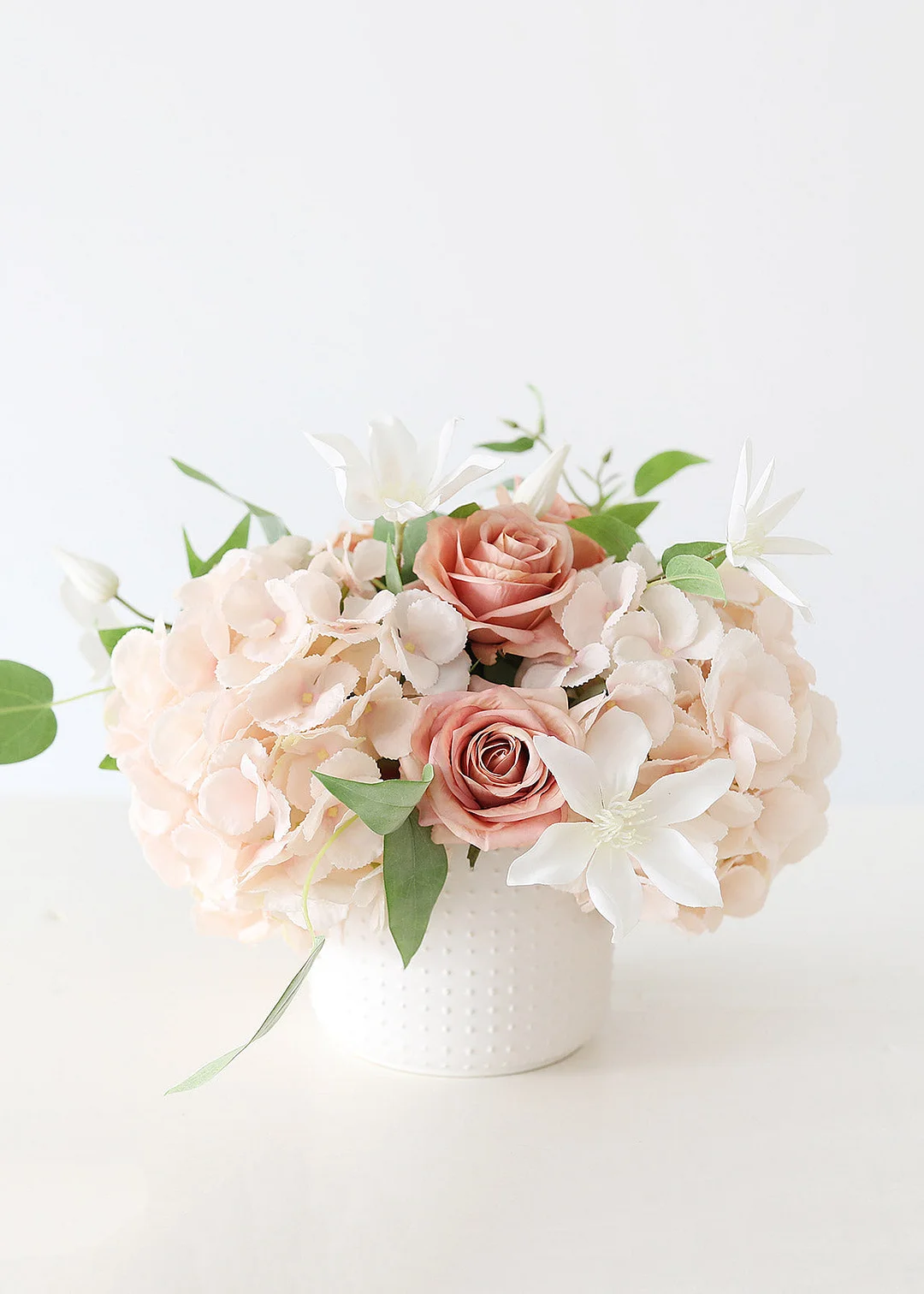 Oversized Artificial Hydrangea in Blush - 19"