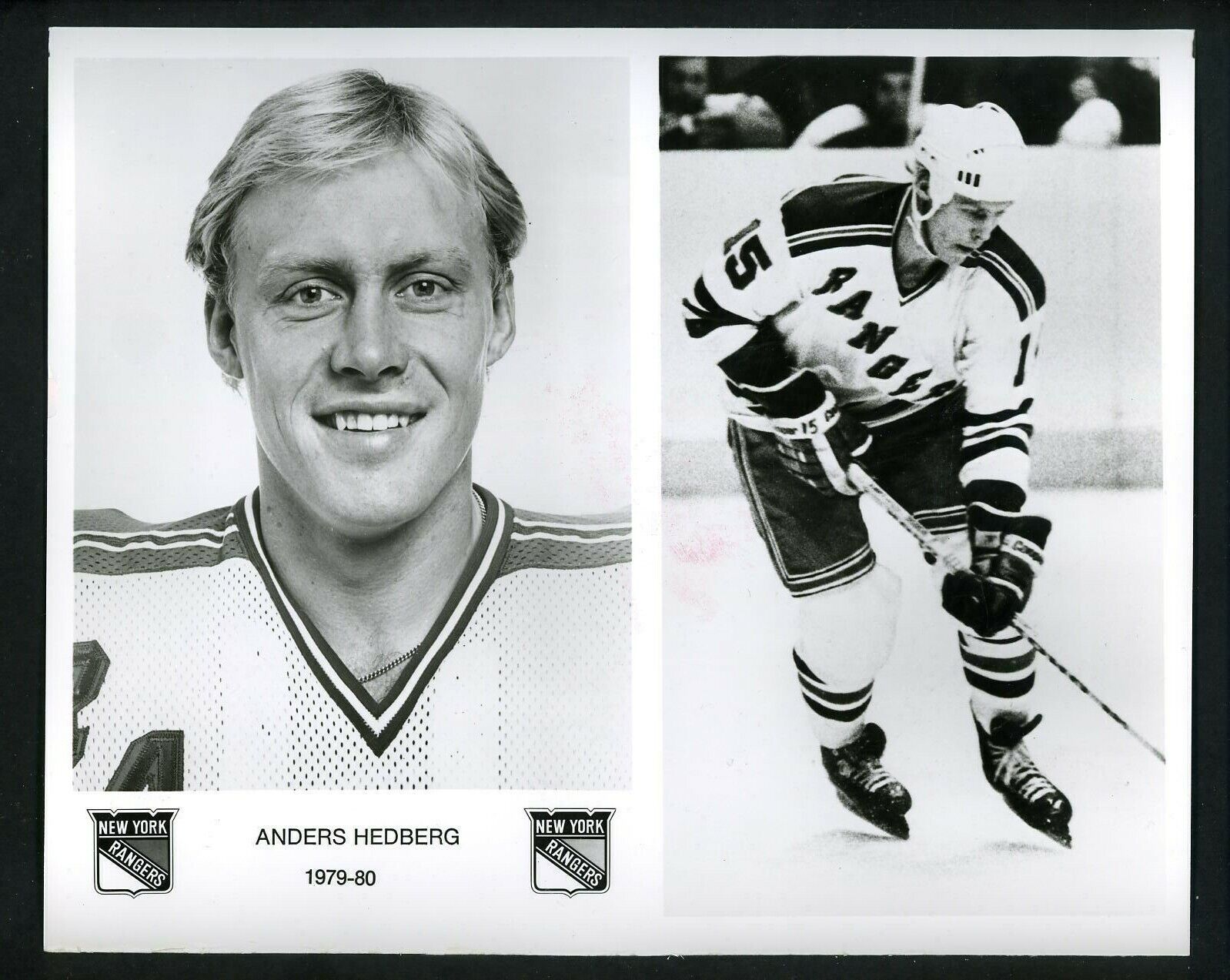 Anders Hedberg New York Rangers team issued 1979 Press Photo Poster painting